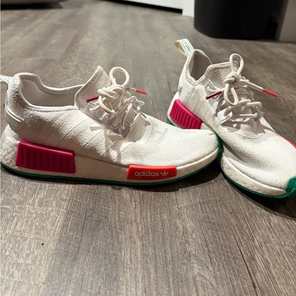 adidas White and Pink Athletic Shoes